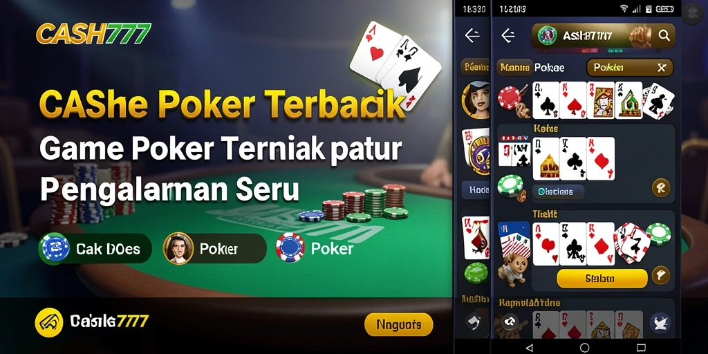 Tampilan antarmuka CASH777 yang menarik saat bermain Poker.