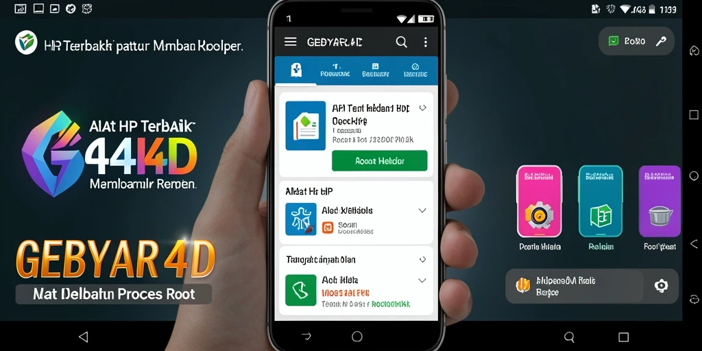 Tampilan utama GEBYAR4D dengan opsi rooting yang jelas dan sederhana.