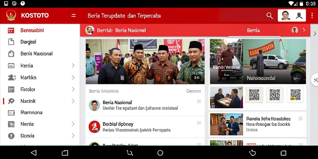 Antarmuka KOSTOTO yang menarik dengan berita nasional terkini.
