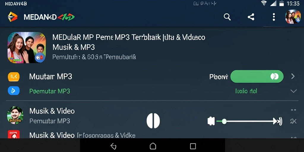 Tampilan antarmuka Pemutar MP3 MEDAN4D yang menarik.