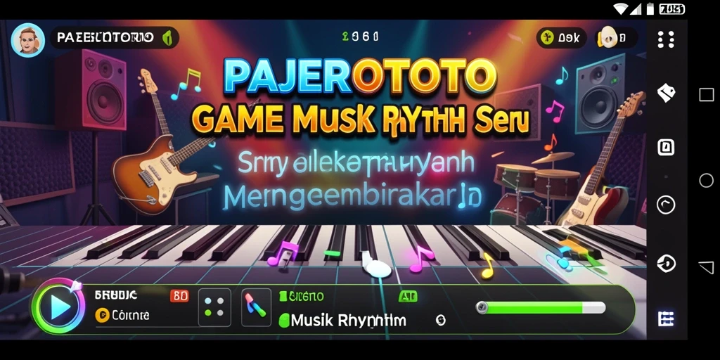 Antarmuka menarik dan penuh warna dari game Musik Rhythm