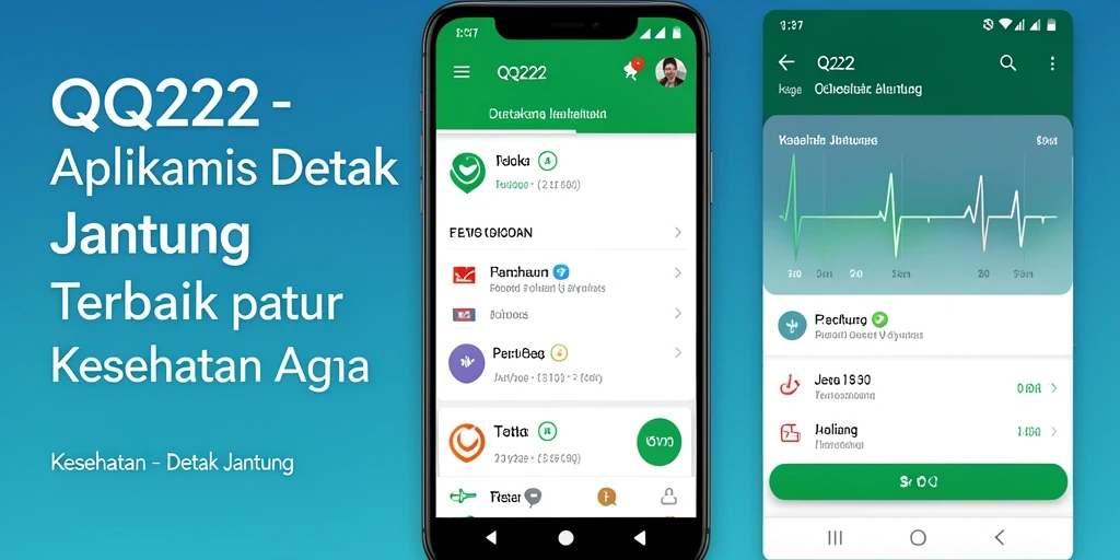 Antarmuka aplikasi Detak Jantung QQ222 yang informatif dan mudah digunakan.